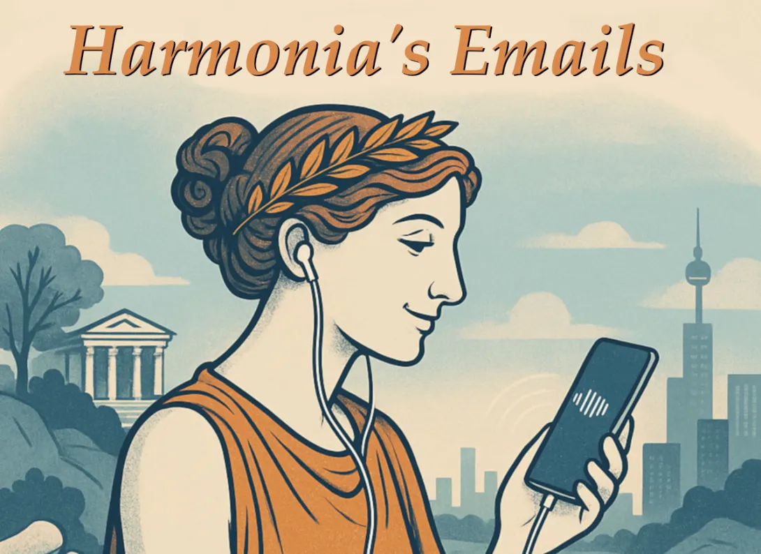 Harmonia and her cell phone